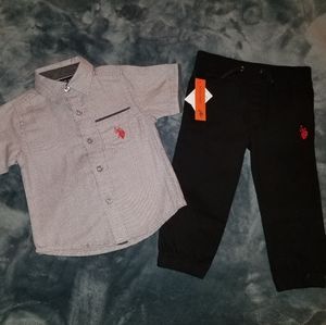 NWT Boy's Polo Matching Shirt & Pants Set 2T